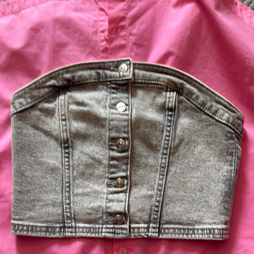 H&M Gray Sleeveless Bustier Tank Top